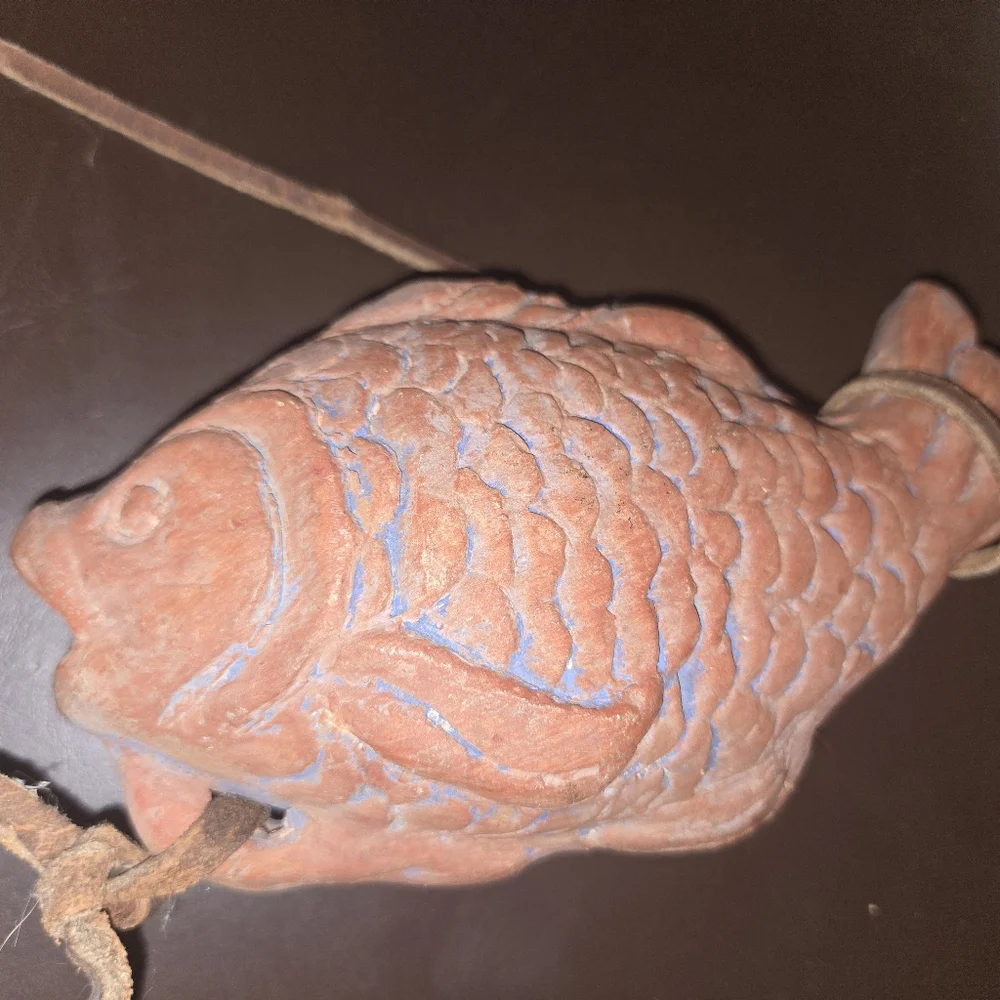 Vintage Terracotta Koi-Style Fish Sculpture – Handcrafted Hollow Clay Decor